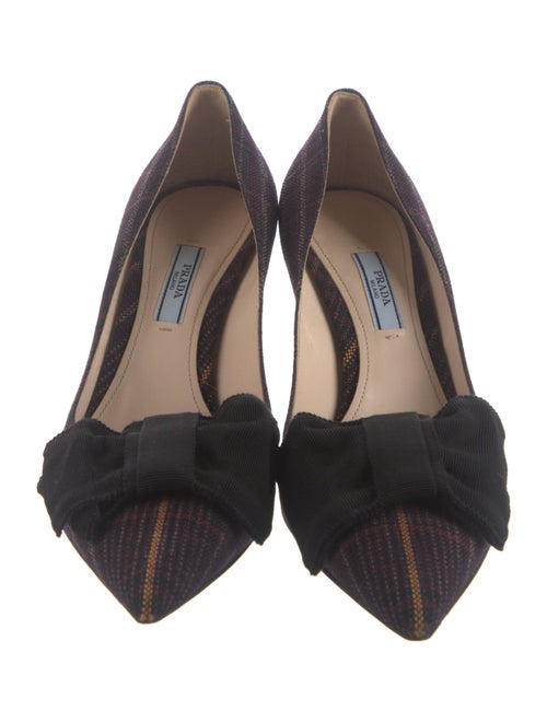 Prada Canvas Bow Accents Pumps