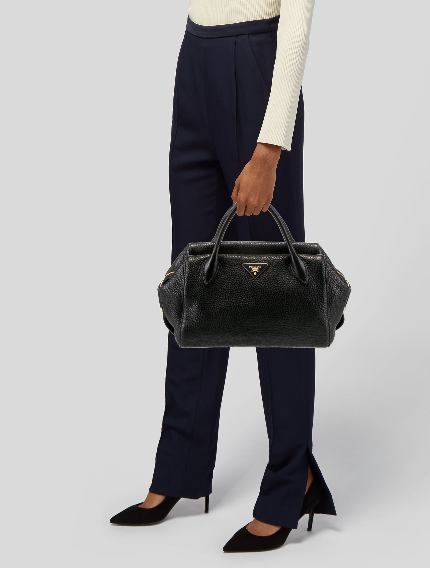 Prada Vitello Daino Leather Top Handle Bag