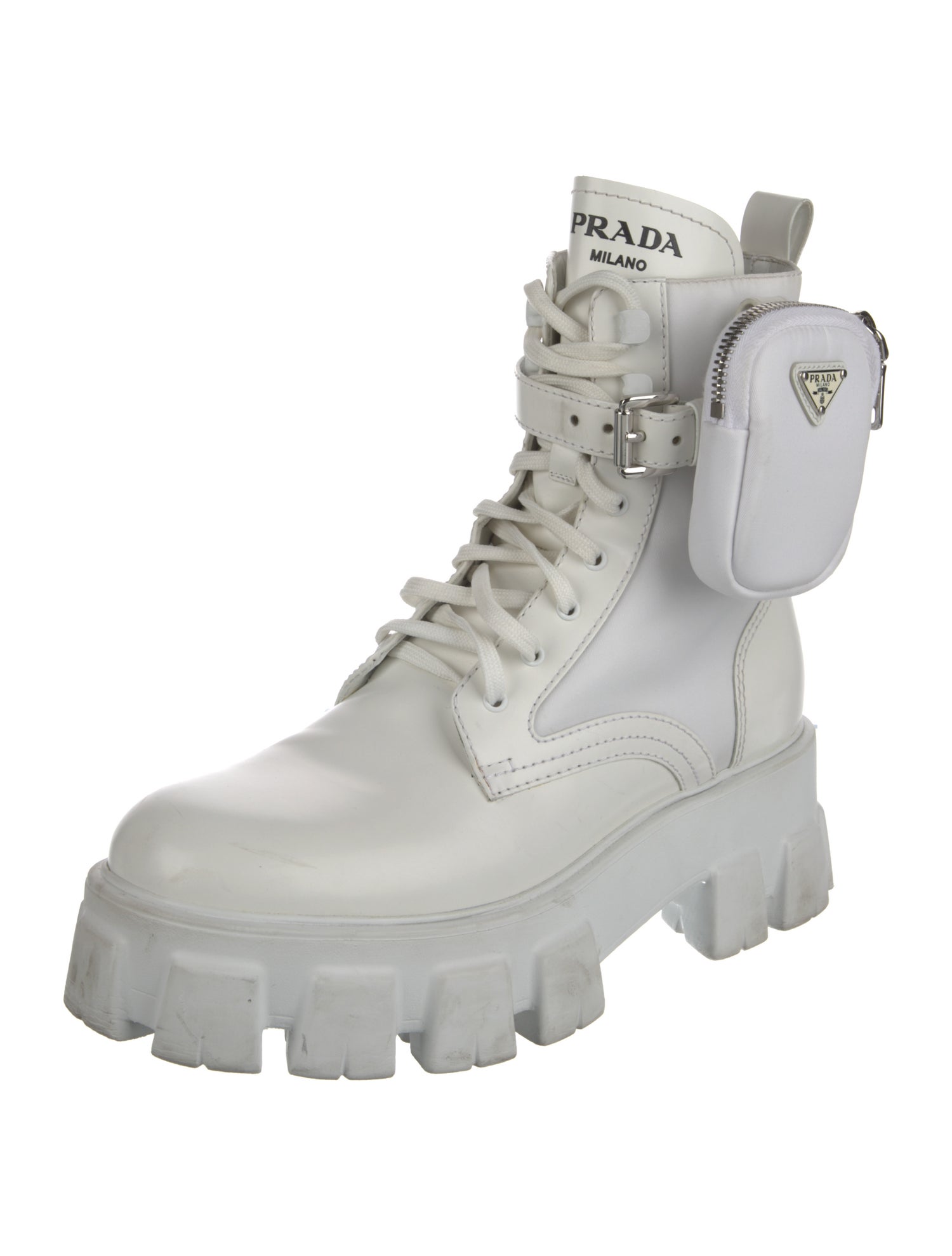 Prada Leather Combat Boots