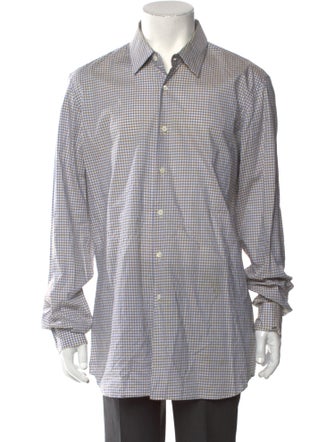 Prada 2021 Plaid Print Dress Shirt