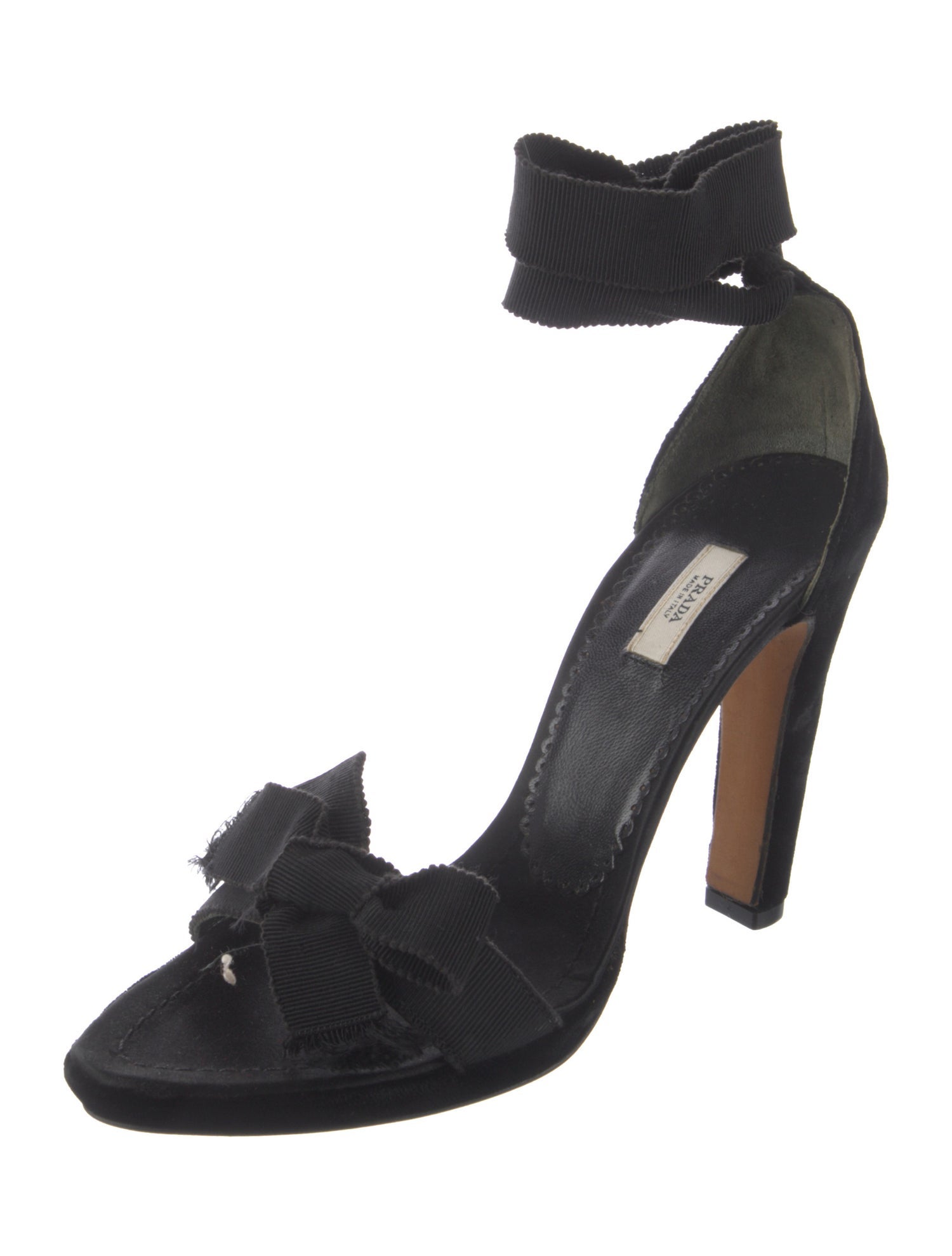 Prada Suede Bow Accents Sandals