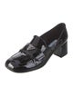 Prada Enameled Metal Triangle Patent Leather Pumps