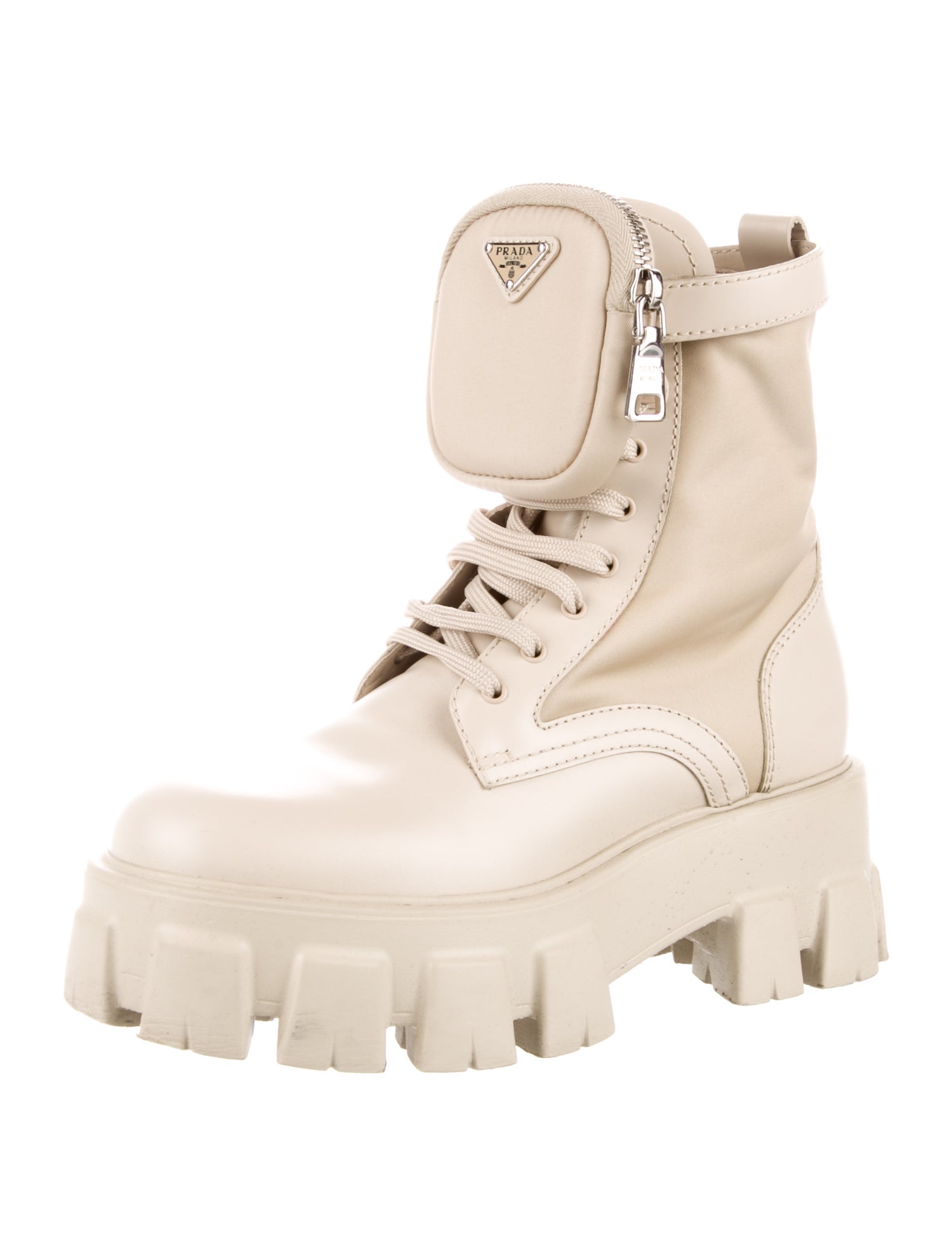 Prada Leather Combat Boots