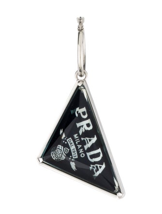 Prada Crystal Triangle Right Ear Single Drop Earring