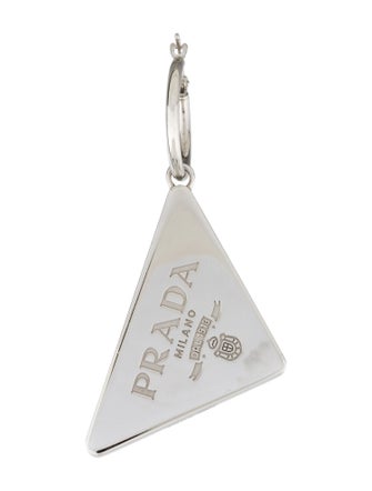 Prada Crystal Triangle Right Ear Single Drop Earring