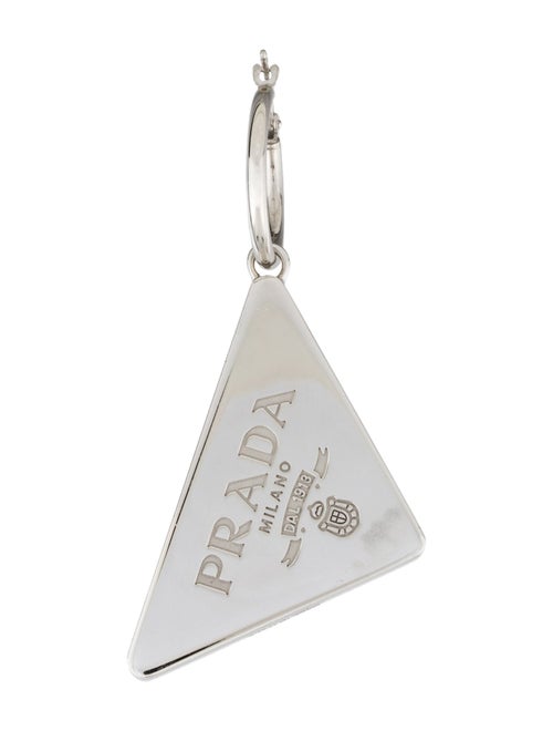 Prada Crystal Triangle Right Ear Single Drop Earring