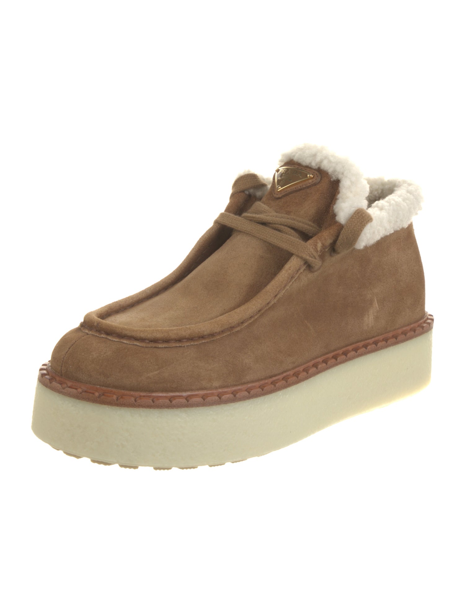 Prada Suede Lace-Up Boots