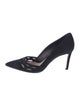Prada Suede Cutout Accent Pumps