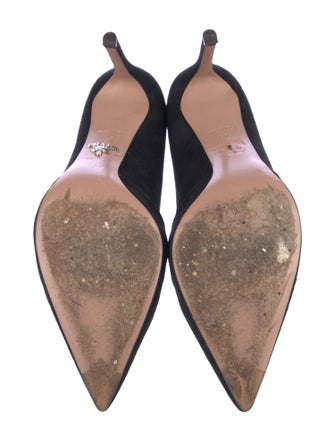 Prada Suede Cutout Accent Pumps