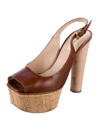 Prada Leather Slingback Sandals