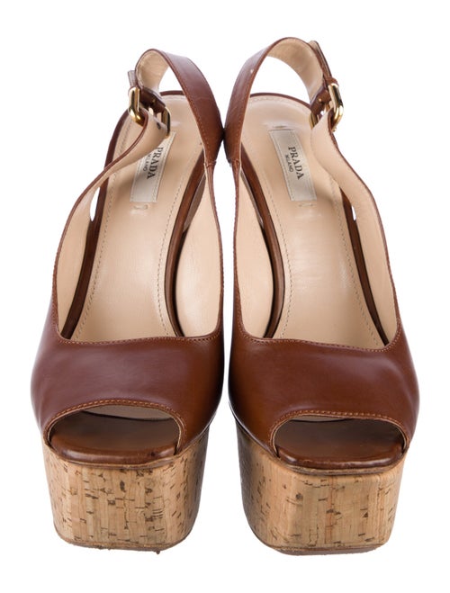 Prada Leather Slingback Sandals