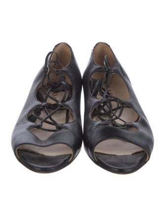 Prada Leather Tassel Accents Gladiator Sandals