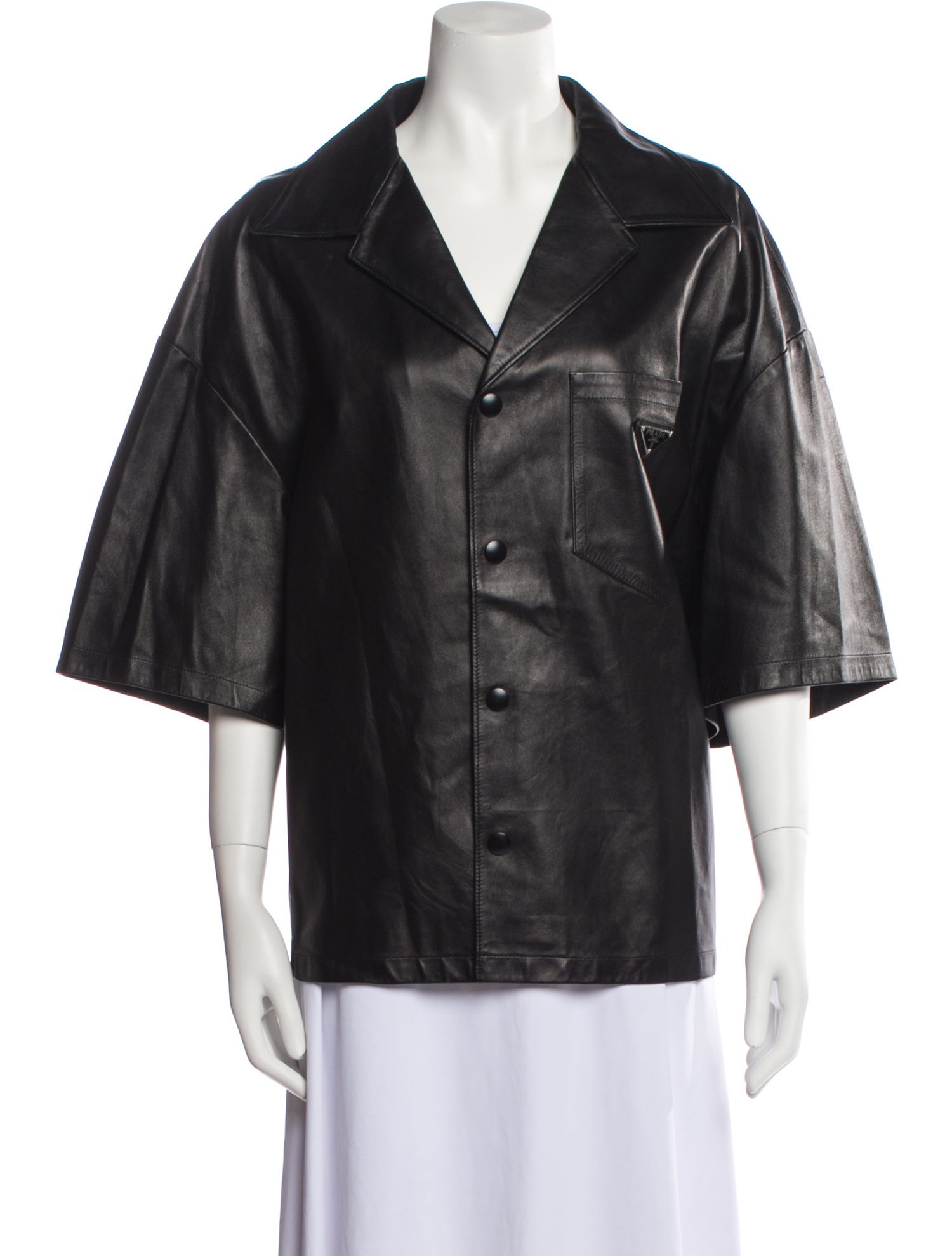 Prada 2022 Enameled Metal Triangle Shirt