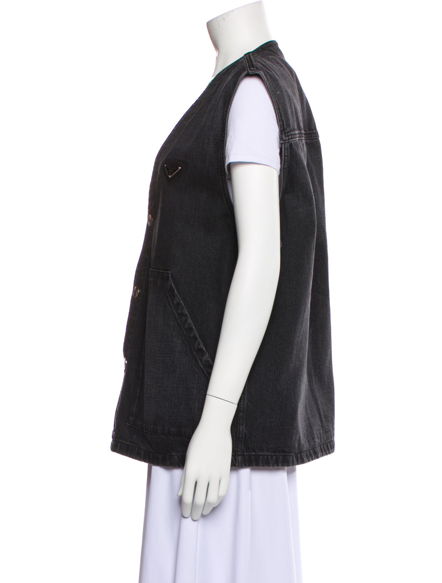 Prada 2023 Enameled Metal Triangle Vest