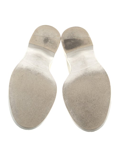 Prada Enameled Metal Triangle Leather Oxfords