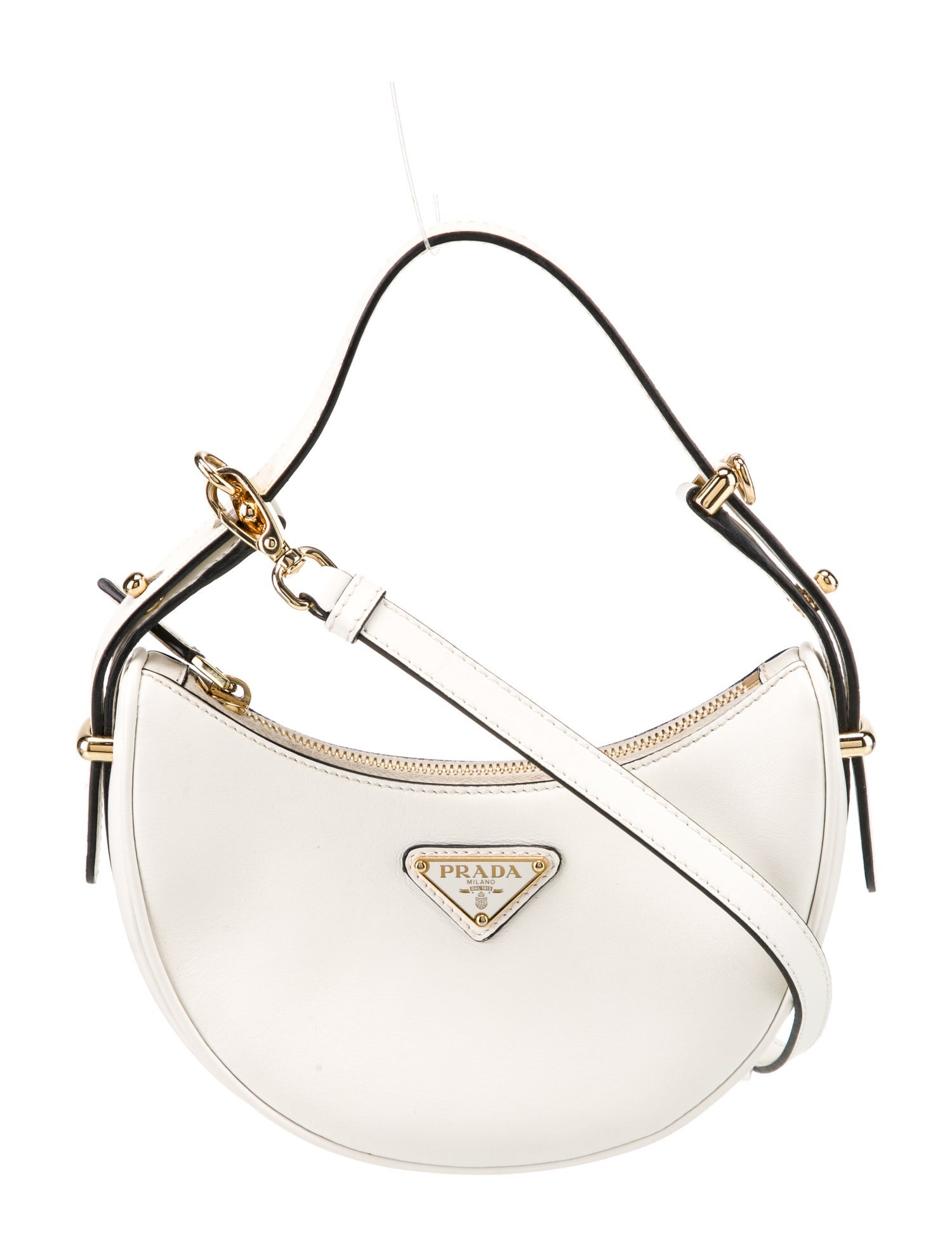 Prada Enameled Metal Triangle Arque Mini