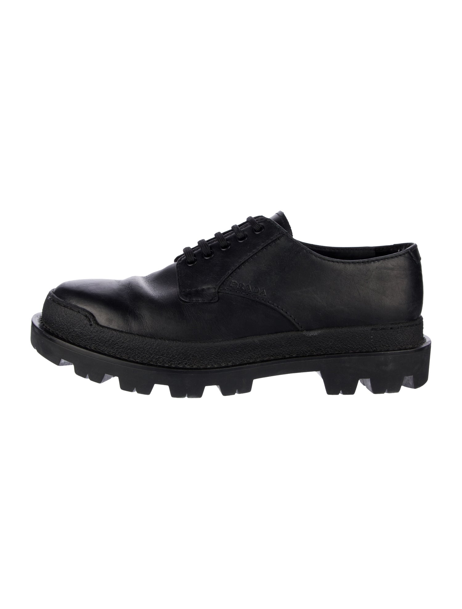 Prada Commando Derby Leather Derby Shoes