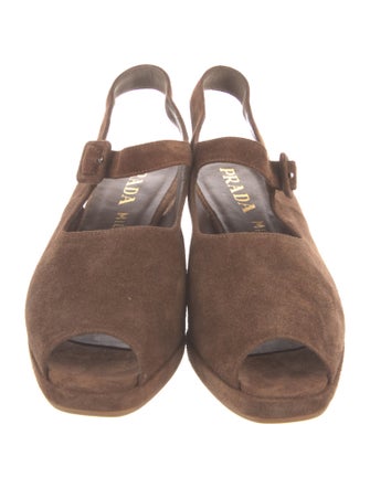 Prada Suede Slingback Sandals