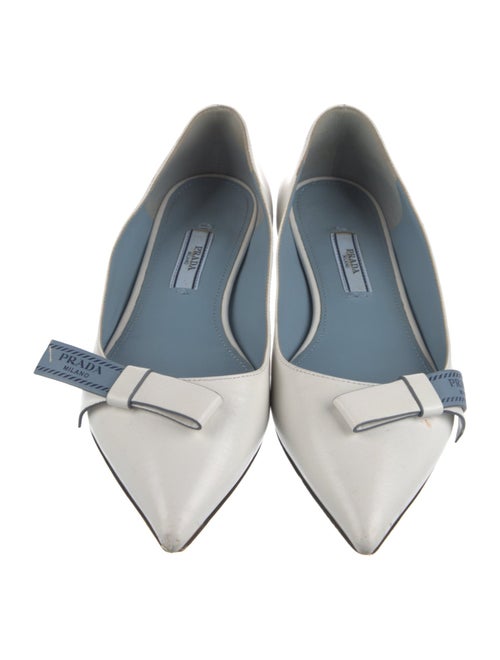 Prada Leather Bow Accents Flats