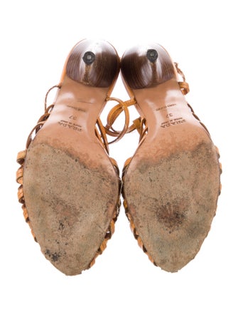 Prada Leather Cutout Accent Slingback Pumps