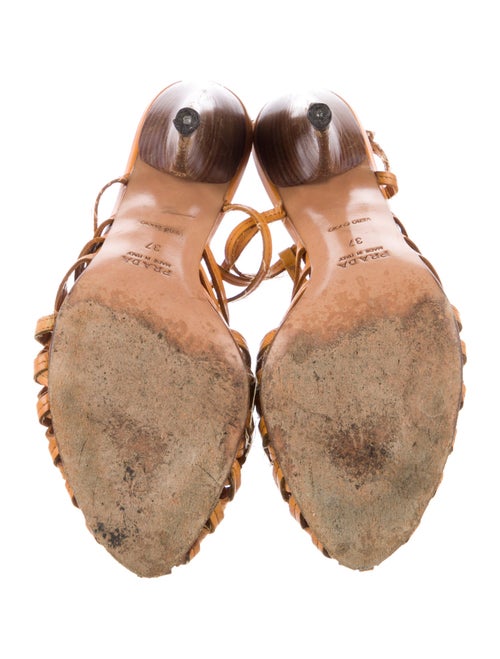 Prada Leather Cutout Accent Slingback Pumps