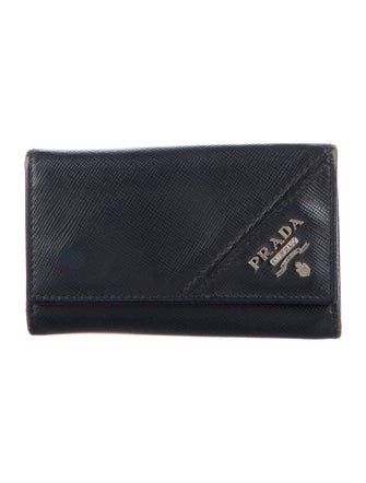 Prada Saffiano leather keycase with logo