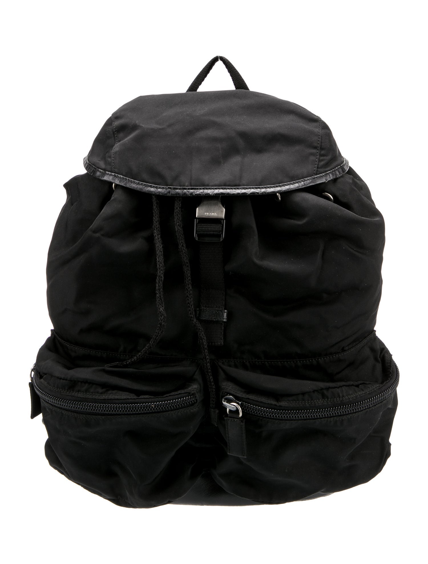 Prada Enameled Metal Triangle Backpack Vintage