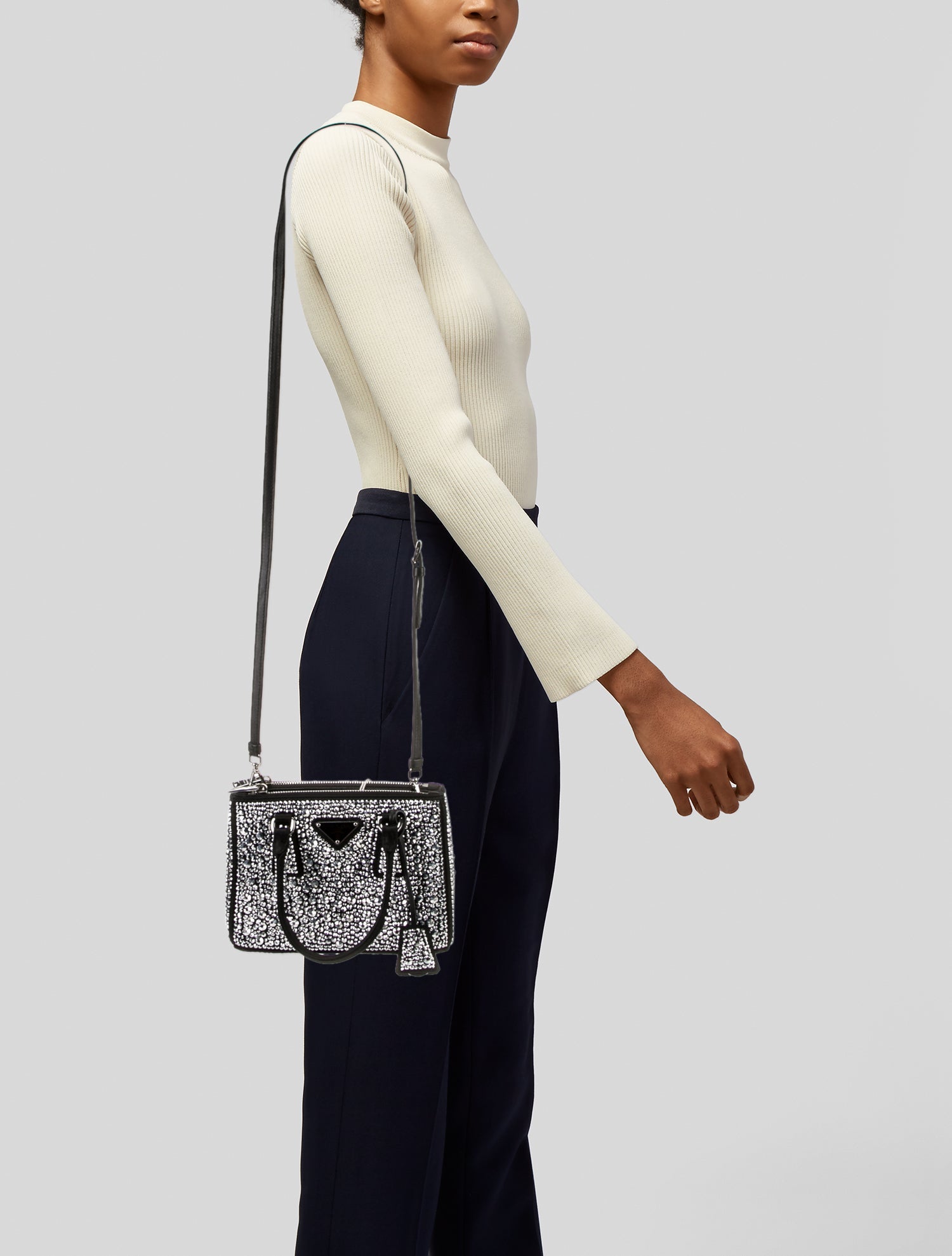 送料無料 PRADA スモール リネンブレンド ハンドバッグ 大人気☆】プラダ ハンドバッグ スモール リネンブレンド (PRADA