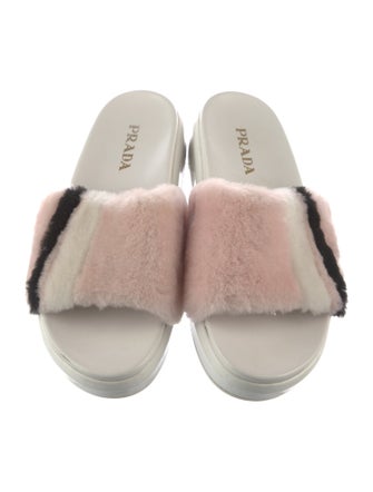 Prada Faux Fur Slides