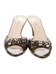 Prada Patent Leather Crystal Embellishments Slides