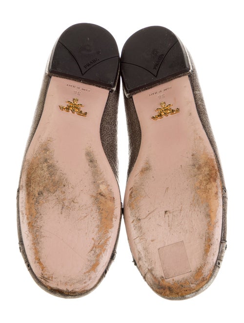 Prada Leather Bow Accents Ballet Flats