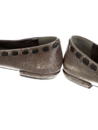 Prada Leather Bow Accents Ballet Flats