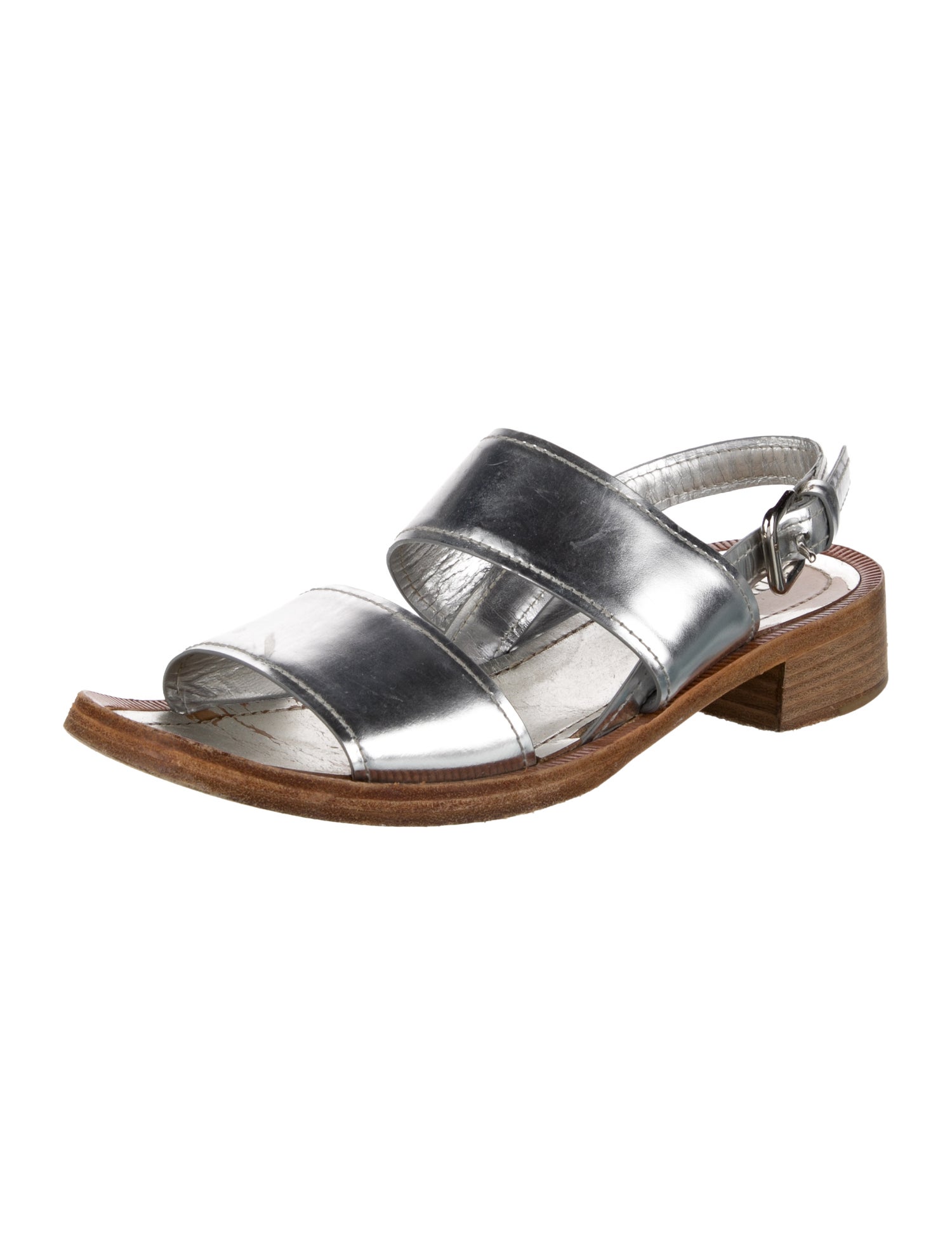 Prada Leather Slingback Sandals