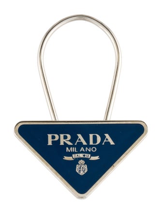 Prada Printed Triangle Logo Key Ring