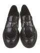 Prada Enameled Metal Triangle Leather Oxfords