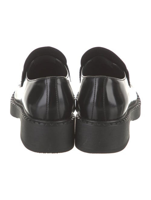 Prada Enameled Metal Triangle Leather Oxfords