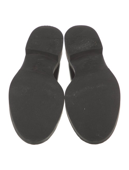 Prada Enameled Metal Triangle Leather Oxfords