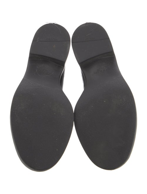 Prada Enameled Metal Triangle Leather Oxfords