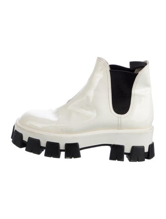 Prada Patent Leather Chelsea Boots