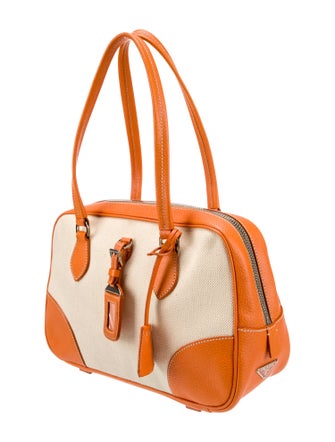 Prada Enameled Metal Triangle Shoulder Bag