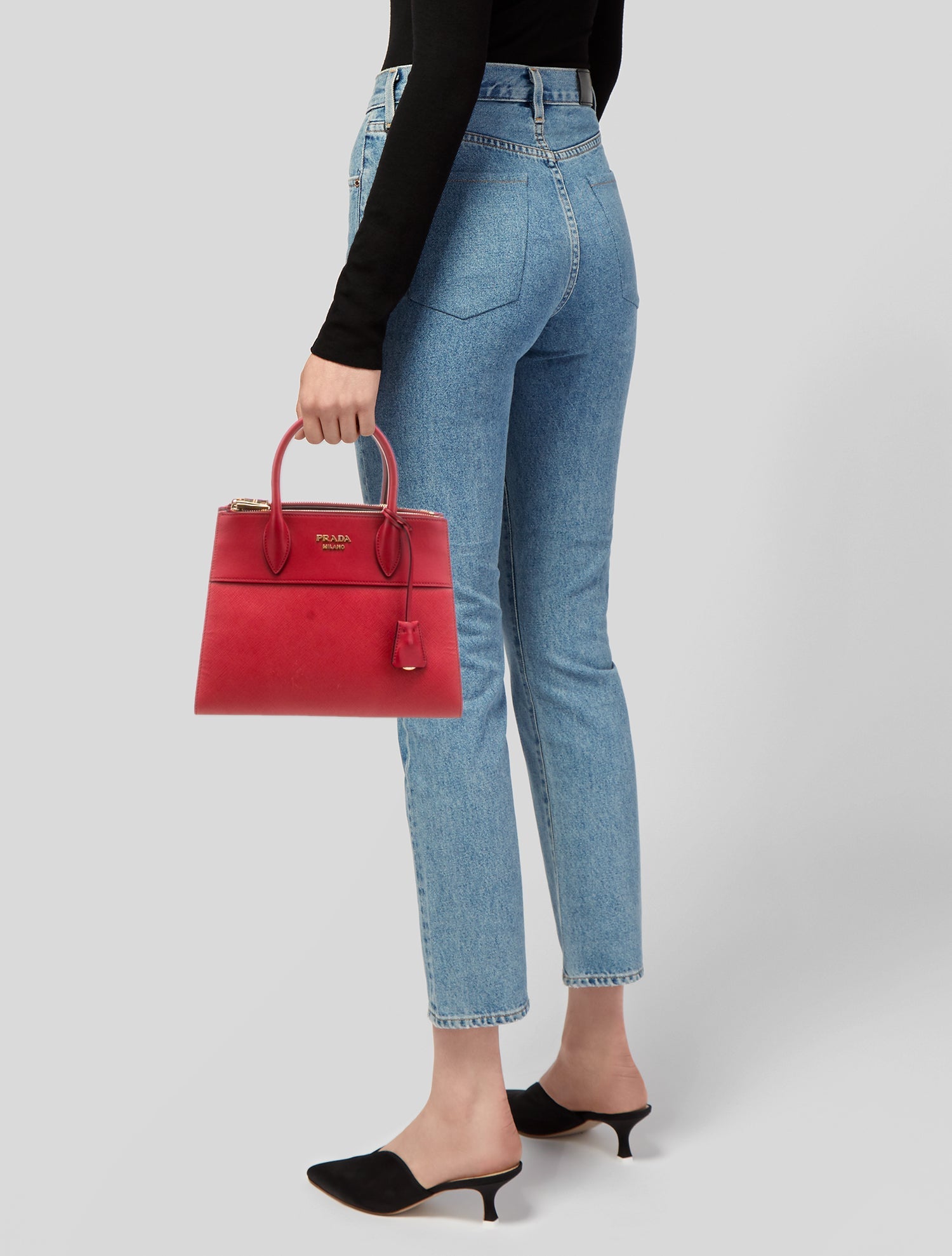 Prada Saffiano Leather Galleria Double Zip