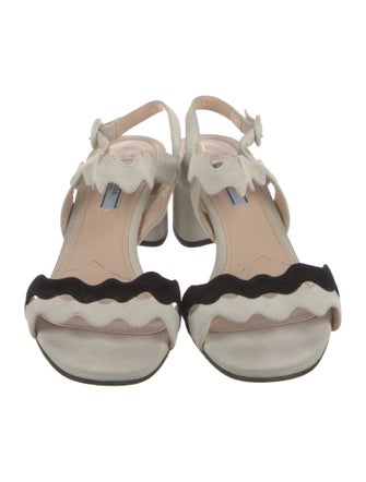 Prada Suede Colorblock Pattern Sandals