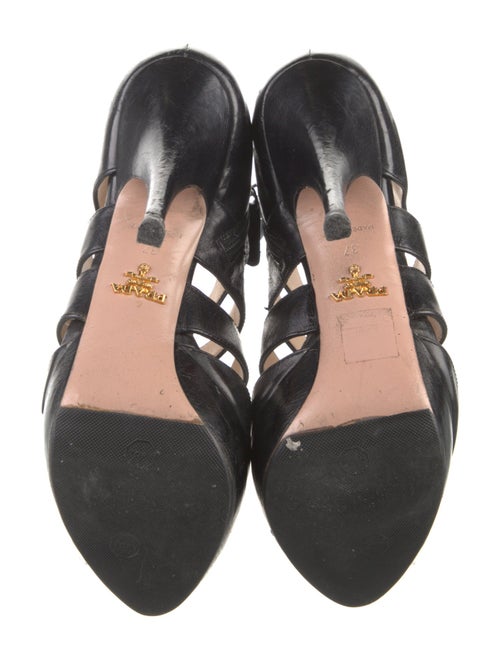 Prada Leather Cutout Accent Gladiator Sandals