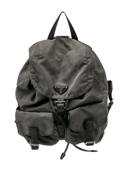 Prada Enameled Metal Triangle Re-Nylon Medium