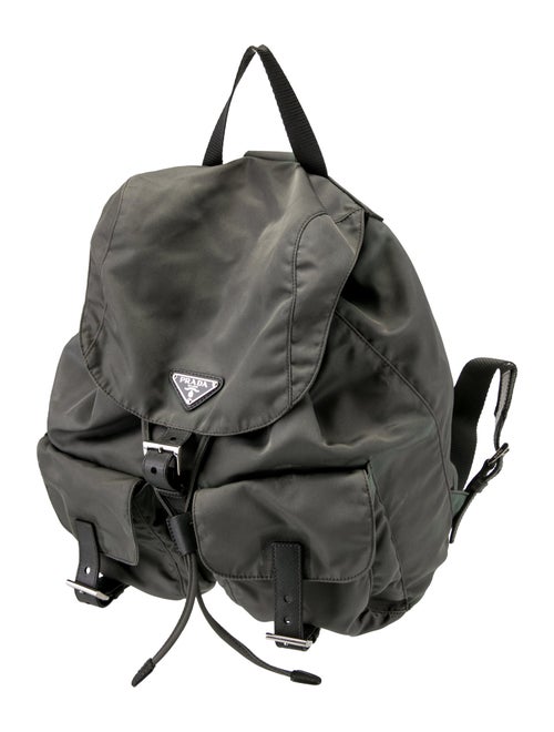 Prada Enameled Metal Triangle Re-Nylon Medium