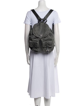 Prada Enameled Metal Triangle Re-Nylon Medium