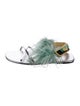 Prada Leather Floral Print Slides
