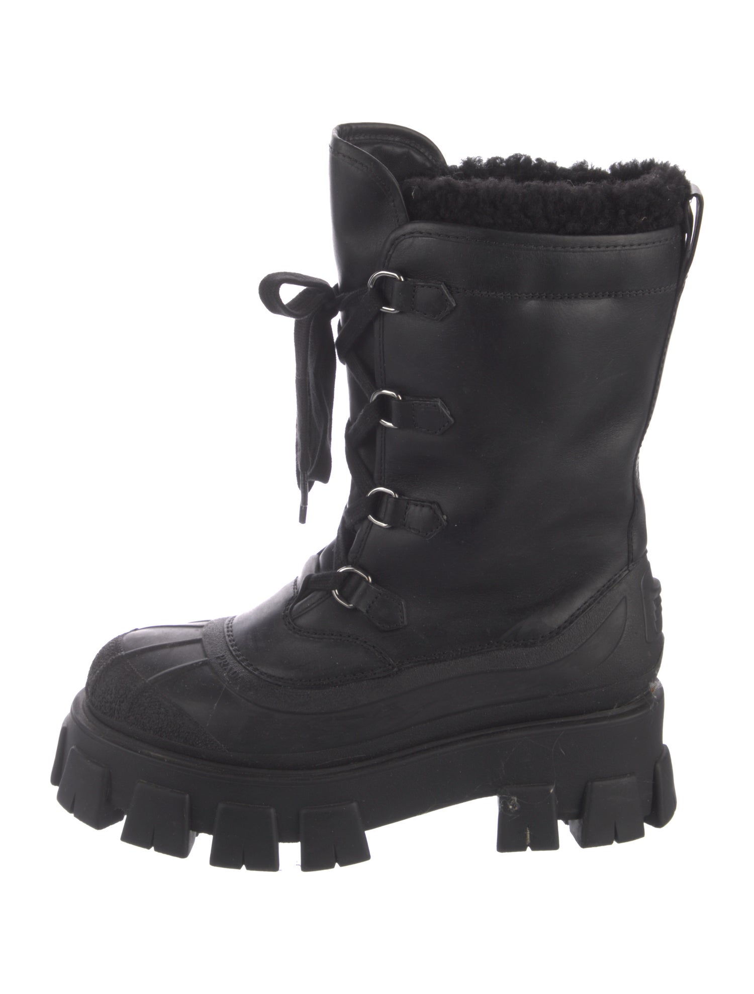 Prada Leather Combat Boots