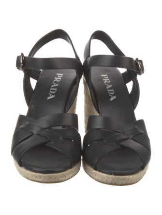 Prada Leather Braided Accents Espadrilles