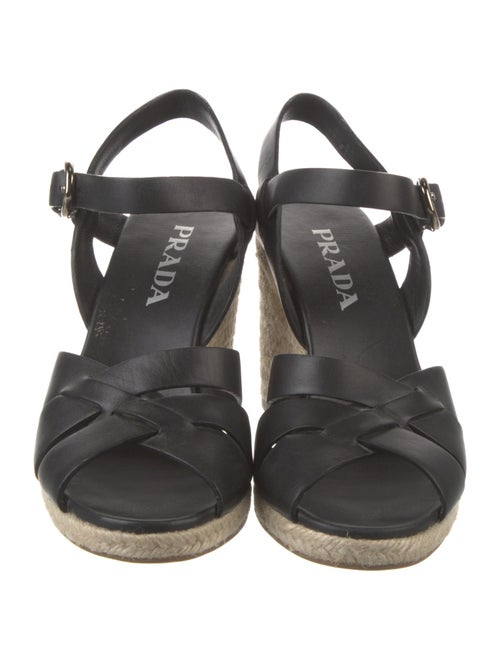 Prada Leather Braided Accents Espadrilles